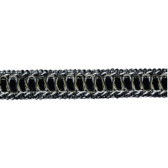 DecoPro 5 metri (Packung mit 5 cm breit Gimp Braid Verzierung - Stil # 100hg, SGB in der Farbe Schwarz, silberfarben (18 m)