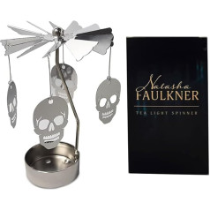 Puckator Skull Skull Rotating Carousel Spinning Tea Light Holder - Living Room Accessories - Skull Theme - Home Decoration - Ornaments - Candle Holder - Table Decoration