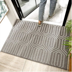 Ylevol ģeometriskais dimantu raksts Doormat 20 x 32 collu neslīdošs absorbējošs netīrumu ķērājs Mat Grey Mašīnā mazgājams netīrumu ķērājs Mat