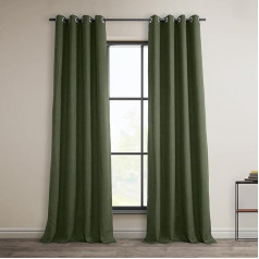 HPD Half Price Drapes BOCH-LN185-GR Aizkari ar caurlaidēm (1 panelis), 50 x 108, Toskānas zaļš