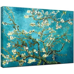 Wieco Art Giclée-Leinwanddruck Leinwandbild des Van Gogh ölgemäldes Mandelblüten, melns, 16x12 collu (40x30cm)