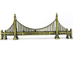 PROW® Golden Gate Bridge 18cm Suvenīru statuetes Amerikāņu ceļojumu modelis Apšuvuma arhitektūra Tilts Metāla galda dekori Bērnu dāvanas Skulptūras