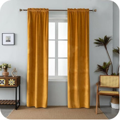 GIRASOLE HOME Adelaide Termo aizkaru pāris 2 paneļi 70 x 220 cm ar kabatu Amber