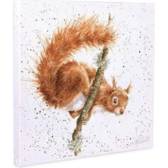 Wrendale Designs Squirrel Square Canvas Art Print 20cm White