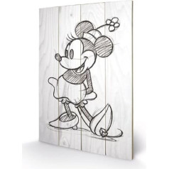 Pyramid International Minnie Mouse Holzdruck, 40 x 59 cm, Holz, Mehrfarbig, 40 x 59 x 1,3 cm