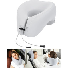 jiaao Aeroplane Neck Pillow, kelioninė pagalvė, 100 % atminties putų, kelionių reikmenys, kaklo pagalvė, idealiai tinka kelionėms automobiliu, traukiniu ir lėktuvu, suaugusiųjų kaklo pagalvė (pilka)