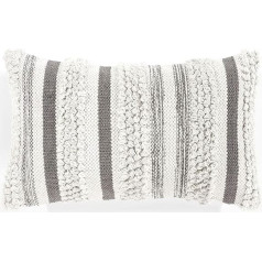 Lush Decor Bria Stripe dekoratīvo spilvenu pārvalks, 13 x 20 collas, pelēks