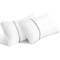 BedStory Bed Pillows, Set of 2, Premium Fibre Pillows, Mite-Proof and Hypoallergenic, Standard Back/Stomach and Side Pillows, Washable 42 x 70 cm