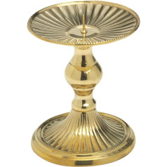 NKlaus 10752 Gloss Disc Light Brass Gold Augstums 8 cm Sveces turētājs Diametrs 9 cm