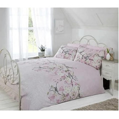 Eloise Oriental Blossom Bettbezug un Kissenbezug komplekts, rozā, Einzelbett