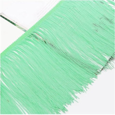 Yurosiay 10 m x 20 cm zīda bārkstis Tassel Trim Long Tassel Trim Cut bārkstis šūšanai deju bārkstis lentes latīņu bārkstis robežas DIY amatniecības apģērbu zaļā 1#