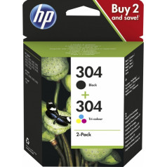 Hp tintes komplekts hp 304, hp304=3jb05ae, ietver melnu un krāsainu, n9k06ae+n9k05ae