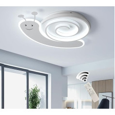 Oninio Ceiling Light for Children's Room, 48 W Dimmable Ceiling Light with Remote Control, Snail Shape Lamp for Bedroom, Office, Nursery (White)