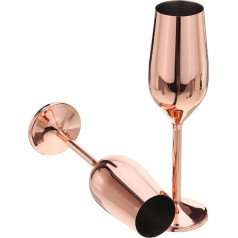 Fools Alibai Champagne Glasses Stainless Steel 200 ml Rose Gold, Unbreakable, BPA-Free, for Wedding Parties and Anniversary, 3 Colours, Stainless Steel, Rose Gold, 200 ml