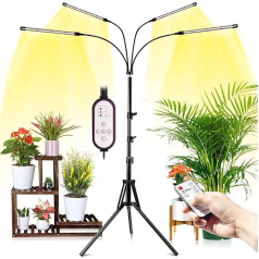 wolezek Plant Lamp Full Spectrum, LED Grow Lamp with Stand, 3000 K 6500 K 660 nm Ground Plant Light, Plant Light, Tripod Adjustable 28-160 cm, Timing 4/8/12H, 3 Modes & 10 Levels Brightness