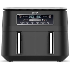 ‎Ninja Ninja [AF300EU] 2 больших отделения для жарки, 6 функций, 2470 Вт, 2 независимые гарцовки, 7,6 л, 65% экономии электроэнергии