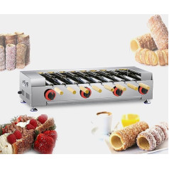 LBMED 6000 W Kamin-Kuchenofen, Kommerzielle Elektrische Cake-Pop-Rollmaschine Mit 8 Rollen, Einstellbarer Unabhängiger Temperaturregelung (50-300 °) Und Automatischer 360 °-Drehung, Hohe Produktion