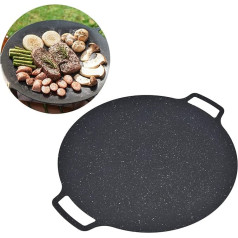 ZYJIX Bbq-grillpfanne, korejiešu Bbq-grillpfanne, Eisen, Antihaftbeschichtet, Rundes Grilltablett, Bbq-gusseisen-grillpfanne Für Schweinebauchpfannkuchen Im Freien (izmērs: 36 cm)