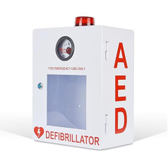 AED-Defibrillator-Aufbewahrungsschränke, Aufbewahrungsschrank aus Metallstahlblech, AED-Defibrillator-Wandschrank mit Alarm und Licht, geeignet for alle AEDs, for Büros, Pflegeheime, öffentliche Orte