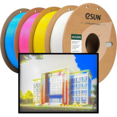 eSUN PLA+ gija 1,75 mm, ePLA+CMYK Lithophan 3D spausdintuvo gija PLA Plus, matmenų tikslumas +/- 0,03 mm, 1 KGX, 4 ritės didelio greičio gija FDM 3D spausdintuvui