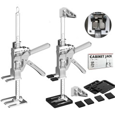 Darba ietaupīšanas ratiņu domkrats, 2 iepakojumi 15,7 collu daudzfunkcionāls mēbeļu domkrats skapju un sienas flīžu uzstādīšanai, augstuma regulētājs, rokas instruments