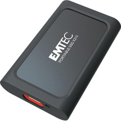 Emtec X210 Elite Portable SSD 1TB ārējais cietais disks, USB 3.2 Gen1 un 2.0, USB-C 3.2 Gen2 uz USB-A, lasīšanas un rakstīšanas ātrums līdz 500 MB/s, iekļauts silikona apvalks, melns