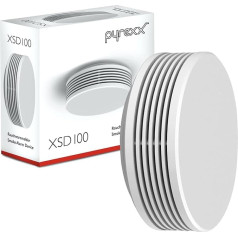 Pyrexx XSD100 dūmu detektors ar 12 gadu darbības bateriju, magnētisko turētāju, bez urbšanas, ar LED mirgojošu indikatoru, sertificēts saskaņā ar Q marķējumu, balts, 7 gab. komplekts