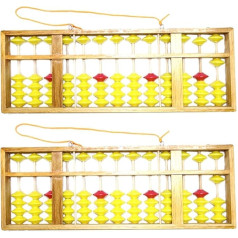 ZHIZAIHU 2X Chinesischer Abakus 13 Spalte Kleiderbügel Große Größe rutschfeste Abakus Chinesisches Soroban Werkzeug in Mathematik Kinder Mathe Bildung Spielzeug 58cm