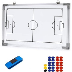 Fußball-Whiteboard, magnetische Fußball-Taktiktafel, doppelseitige magnetische Trainertafel mit trocken abwischbarem Magneten - Fußball-Taktiktafel