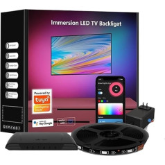 VEKPTHTBH HDMI skaņas un skaņas sinhronizators, Bluetooth-APP, TV intergrāns, dekoratīvs apgaismojums, RGB-LED-Licht mit Farbatmosphärenlicht (Krāsa : 55-65 collu TV ekrāna komplekts)