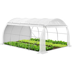 VOUNOT Greenhouse Foil Greenhouse, Side Walls, Rollable, Winterproof, Tomato House, Polytunnel, 4 x 3 x 2 m, 12 m², White