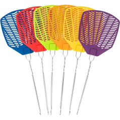 Garsum Fly Swatter 6 Pack Strong Multipack Long Handle Durable Fly Swatter Insect Swatter, piemērots lietošanai iekštelpās un ārpus telpām (17