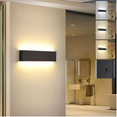 KUKAK LED Indoor Wall Light, 10 W Wall Lamp, Modern Lamp Wall, 3000 K/4000 K/6000 K Wall Lamps, Up Down Wall Lighting, Hallway Lamp, Wall Lights for Living Room, Bedroom, Staircase, Hallway, 33 cm,