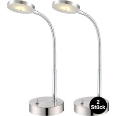 bmf-versand® galda lampas LED komplekts ar 2 lampām - galda lampas birojam - nakts lampu komplekts ar 2 lampām - nakts lampa guļamistabai - galda lampa ar elastīgu rokas augstumu 30 cm