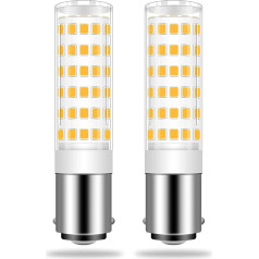 TRIJZHOU 2 B15d LED spuldžu komplekts, aizstāj 60 W spuldzi, silti balta, 5 W, aptumšojama, 600 lūmeni, 220 V, 230 V, 3000 K, guļamistabas lustra, šujmašīnas lampa, ierīces spuldzes, daudzvirzienu spuldzes