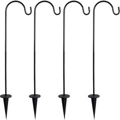 Mokyler 2 Pack Shepherd Hooks 20 Inch Black Plant Hangers Heavy Duty Metal Hooks Solar Lights Hooks Hooks for Bird House Flower Basket Lights Wedding Decoration