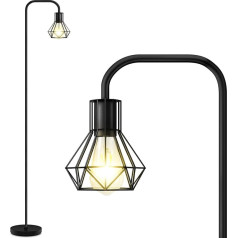 BBHome Retro stāvlampa, industriālā stāvlampa, minimālisma stāvlampa ar E27 ligzdu, ieslēgšanas/izslēgšanas kājas slēdzis, moderna stāvlampa guļamistabai, viesistabai (spuldzes nav iekļautas)