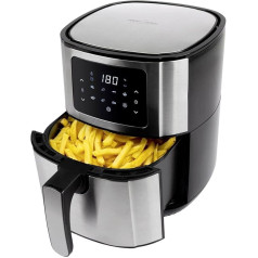 ProfiCook® karstā gaisa fritēze | fritēze | 1400 W | karstais gaiss | 5,5 L | XXL ietilpība | bez eļļas un taukiem | gaisa fritēze | LED skārienekrāns | 7 programmas | nerūsējošais tērauds | čipsiem, nagetiem un daudz kam citam