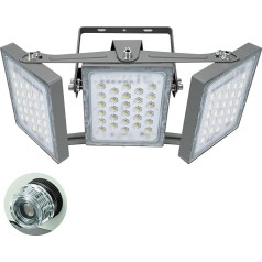 STASUN LED āra prožektors ar dienas gaismas sensoru, 150 W LED prožektors, 13500 lūmenu, īpaši spilgts LED prožektors, IP66 ūdensizturīgs, 5000 K dienas gaisma, ar 3 regulējamām galviņām dārzam, garāžai