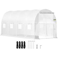 VEVOR Greenhouse 4.6 x 2.1 x 2.1 m Cold Frame Foil Greenhouse Galvanised Steel Frame and PE Cover Greenhouse Waterproof and UV-Resistant Tomato Greenhouse Ideal for Growing Vegetables Flowers