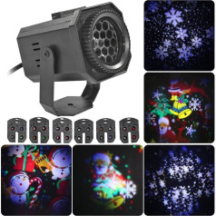 Tragbare Weihnachtsprojektorlichter, LED-Weihnachtsor, Weihnachts, Weihnachtsdekorat, DJ, Disco, Party, Beleuchtung, Schneeflockenlampe, 6 Musterkarten Hd-Bild Und Einfache Installation (Color : A St