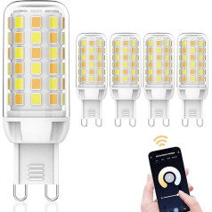 Juodkeo G9 LED viedā spuldze, saderīga ar Alexa un Google Assistant, lietotnes un balss vadība, WiFi LED spuldze, regulējama, regulējama, no silti baltas līdz auksti baltai, 3 W (40 W halogēna ekvivalents) (5)