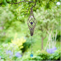 WONDER GARDEN Windspiel für den Außenbereich, zum Aufhängen, 360 Grad drehbar, Windskulptur und Spinner mit bunten Glasperlen, für Garten, Outdoor-Dekoration oder Geschenk