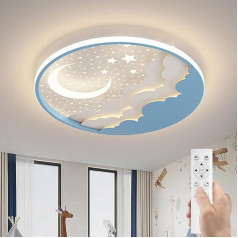 AHXIAOZN LED bērnu griestu gaisma, zvaigžņu mēness griestu gaisma, bērnu istabas, guļamistabas lampa ar tālvadības pulti, dimmējams griestu apgaismojums meitenēm, zēniem, guļamistabas lampa, bērnu istaba, 50 cm