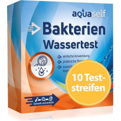 aquaself ūdens tests baktēriju noteikšanai: Ātrs tests ar testa strēmelītēm (aptuveni 10 pielietojumi). Lai pārbaudītu kopējo baktēriju skaitu ūdenī