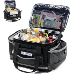 FRECOLSH Large BBQ Caddy with Lid - Blackstone Caddy - BBQ Caddy Outdoor Grill Organizer Bag, Picnic Camping Utensil Caddy, Blackstone Accessories, Tailgate Essentials, BBQ Gifts