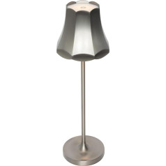 Qazqa - Retro Retro Nachttischlampe | Tischleuchte I Tischlampe I Lampe I Leuchte Gunmetal wiederaufladbar IP44 - Granny Dimmer I Dimmbar I Außenbeleuchtung - Aluminium Länglich - I LED