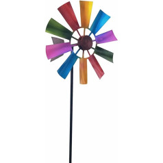 Vējspīle, 73,7 cm, Blumen-Windspiel, Regenbogen-Metall-Windmühle, Gartendekoration, Windspiel mit Gartenpfahl, Outdoor-Windskulptur