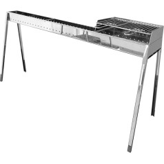 Keptuvės ir iešmai su medžio anglimis 120 cm Milano Grill 80 + 40 Plus (120 cm) Veidrodinis nerūdijantis plienas