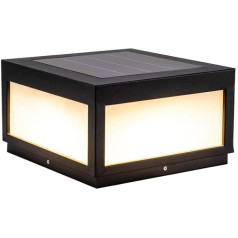 WFZRXFC LED Square Solar Post Light Modern Minimalist Style Outdoor Post Lampe Weißes Licht Warmes Licht Einfach zu installierende Post Laterne für Garten Rasen Deck Wandkopf Säulenlicht